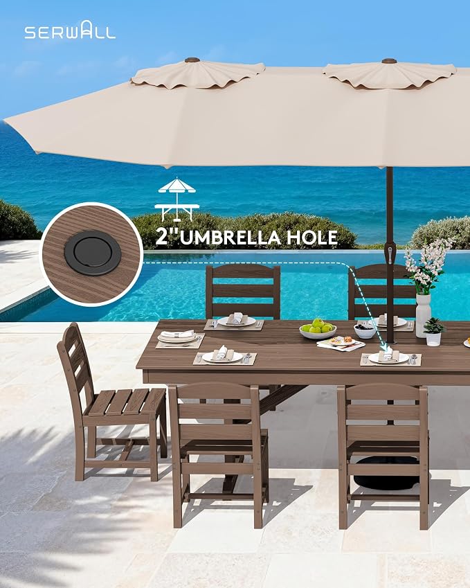 SERWALL 9 Piece Outdoor Dining Set - Image 8