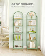 Hzuaneri Bookcase Bookshelf, Tempered Glass Bookshelves, Slim Shelving Unit - Image 4