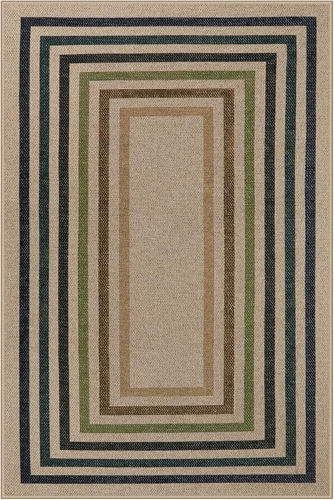 Lahome Modern Geometric Easy Jute Rug, 4x6 Washable Indoor Outdoor Rug | - Image 8