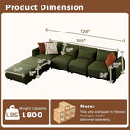 U Shaped Cloud Sectional, Convertible L Shaped Couch - Image 2