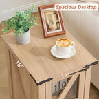 Joaxswe Narrow Night Stand for Small Spaces, Farmhouse Side End Table - Image 9