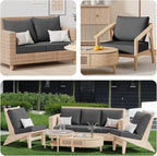 8Pcs Outdoor Cushion Covers, Stretch Patio Furniture Couch Chair Slipcovers | - Image 9