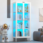 UNICOLY Display Cabinet with Glass Doors, Glass Display Cabinet with 8 Color - Image 6