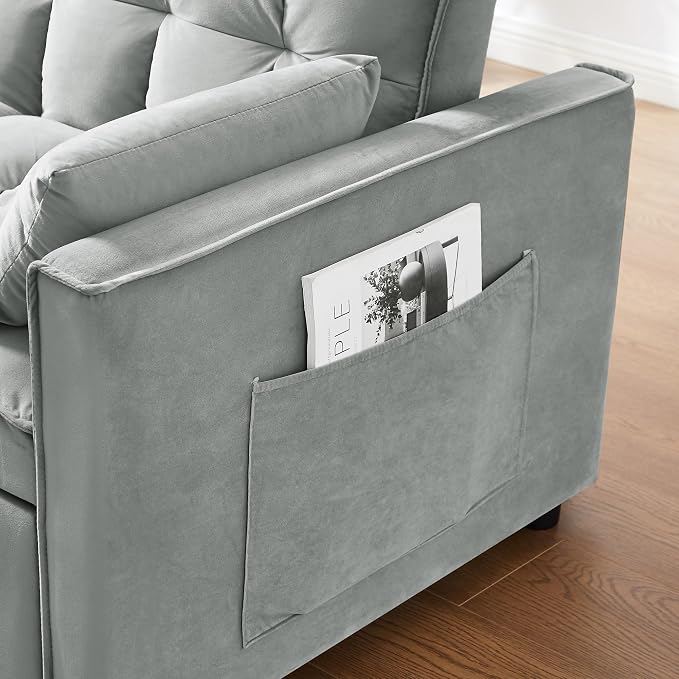 3-in-1 Convertible Sleeper Sofa Bed, 55 inch Small Couch - Image 9