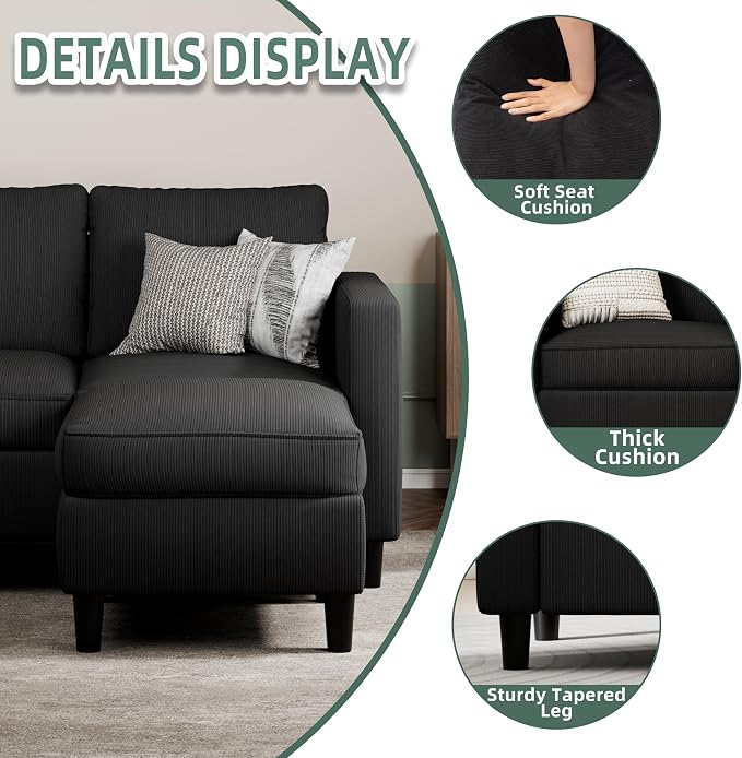 SUNLEI L-Shaped Sectional Sofa, Sectional Couches - Image 6