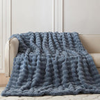 COOVA Faux Fur Throw Blanket for Couch, Cozy Soft and Fuzzy Plush Rabbit Fur - Image 2
