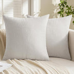 MIULEE Light Grey Chenille Couch Throw Pillow Covers, 18x18 | Set of 2 - Image 5