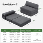 Convertible 4-in-1 Folding Sofa Bed Boneless Sleeper Chair Couch Foldable - Image 2