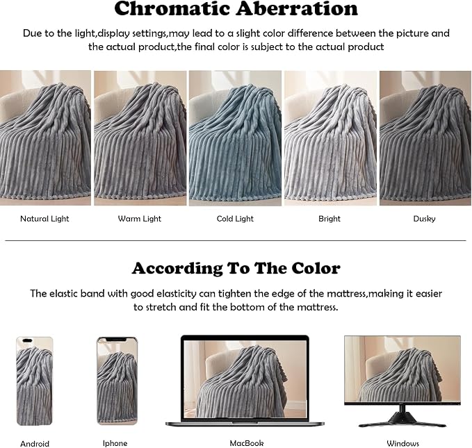 NEWCOSPLAY Fleece Ribbed Cozy Queen Blanket - Image 6