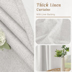100% Blackout Linen Curtains 63 Inches - Image 7