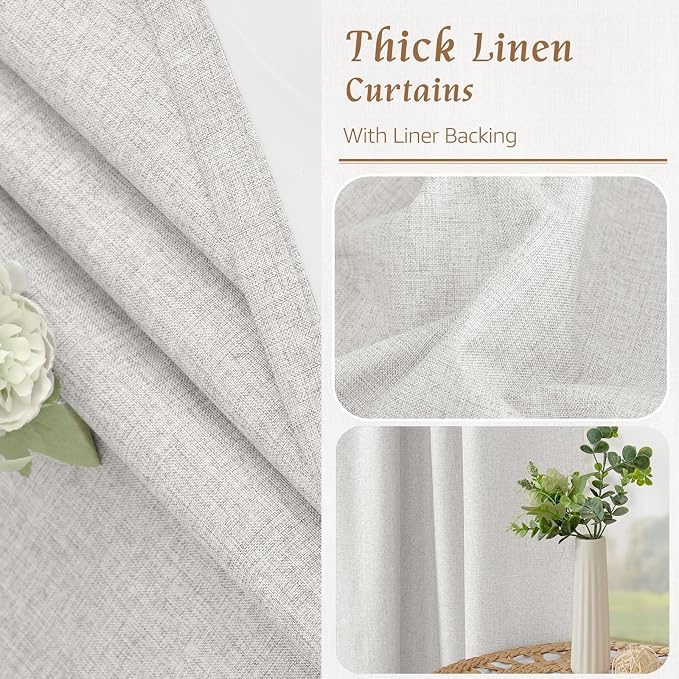 100% Blackout Linen Curtains 63 Inches - Image 7