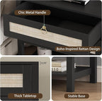 Xixini Nightstand wih 2 Drawers & Open Shelf, Small Mid Century Modern Night - Image 5