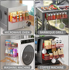 Magnetic Spice Rack for Refrigerator, 2 Pack 100% Metal Strong Magnet Shelf - Image 6
