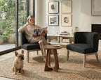 Gray Barrel Chairs Set of 2 by LIVINOVA