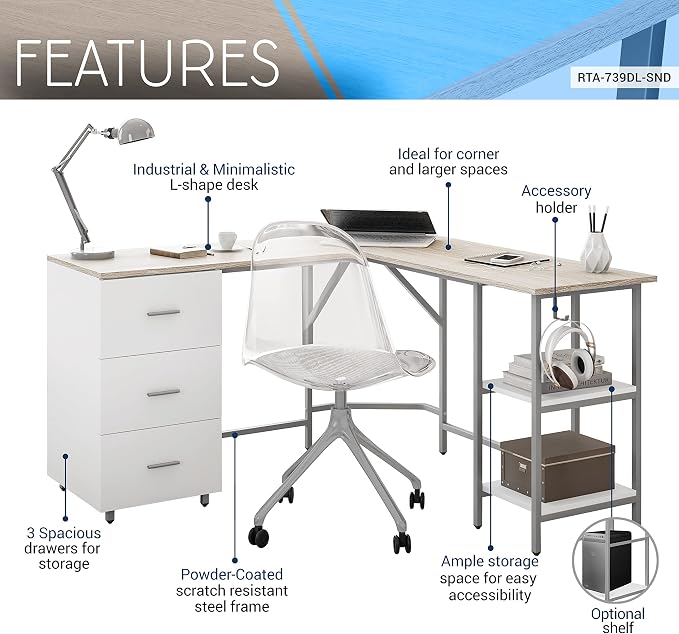 Techni Mobili L Shaped Desk - Image 4