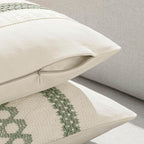 MIULEE Set of 2 Sage Green Boho Decorative Lumbar Pillow Covers 12x20 Inch | - Image 5