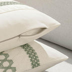 MIULEE Set of 2 Sage Green Boho Decorative Pillow Covers 20x20 Inch | Farmhouse - Image 5