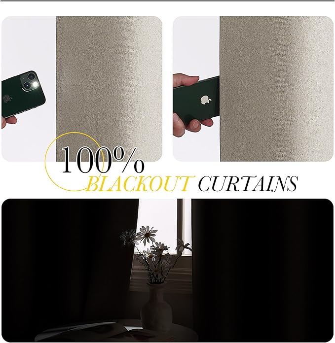 NICETOWN 100% Blackout Curtains 63 inches Long - Image 3
