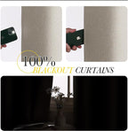 NICETOWN Farmhouse Style 100% Blackout Natural Faux Linen Curtains 90 inches - Image 5