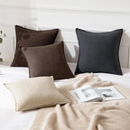 MIULEE Decorative Linen Pillow Covers 20x20 Inch Reddish Brown | Boho - Image 4