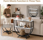 GILLAS 3 Tier Console Tables, Sofa Table Behind Couch Table, Industrial - Image 4