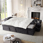 90 Inch Modular Sectional Sleeper Sofa Bed, 4 in 1 Pull Out Couch Bed - Image 2