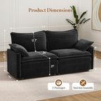 Vesgantti 74" Cloud Couch for Living Room, 2 Seaters Deep Seat Sectional - Image 2