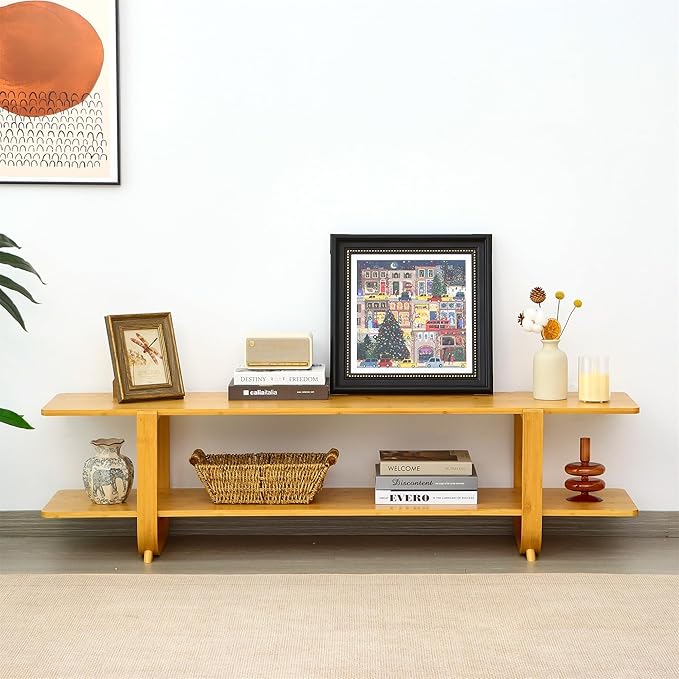 Bamboo TV Stand for TVs up to 65", Accent Entertainment Center - Image 4