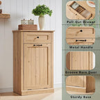 IFGET Tilt Out Trash Can Cabinet, 10 Gallon Farmhouse Laundry Hamper Cabinet - Image 3
