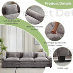 Oprisen 120" Modular Sectional Sofa, Comfy Cloud Couch Sectional Sofa, Chenille - Image 6