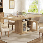 HSH Dining Table for 4–6, 63 Inch Wood Farmhouse Kitchen Table by HOMESWEETHOME