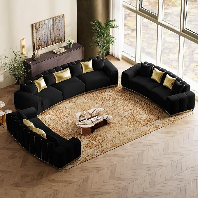 Oversized Velvet Chesterfield Couch - Image 9