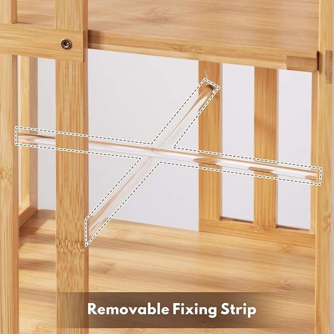 YOWOS Rotating Bookshelf Tower, 360° Display Spinning Bookcase, Bamboo - Image 8