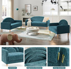 63" Small Loveseat Sofa for Small Spaces, Mid Century Modern Sofa, Linen - Image 8