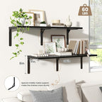 Fun Memories Floating Shelves for Wall, 12 Inch Deep Floating Shelves Set of 2 - Image 4