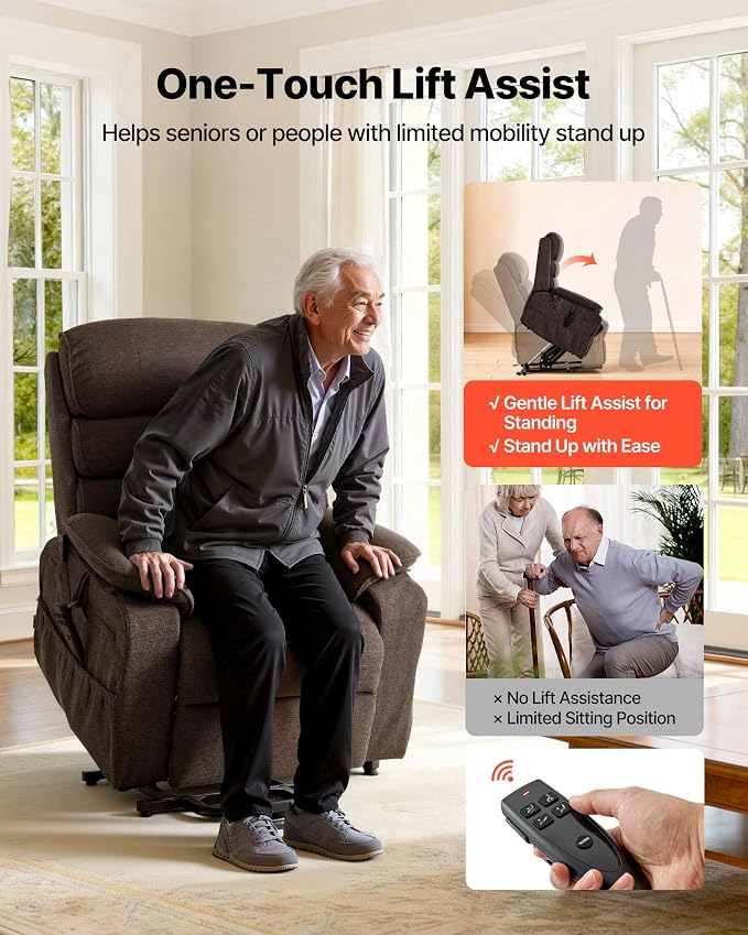 VEVOR Power Lift Recliner Chair, Dual Motor Lift Chair - Image 6