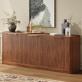 Evermagin 67" Fluted Walnut Buffet Cabinet Sideboard by Evermagin