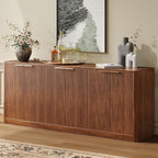 Evermagin 67" Fluted Walnut Buffet Cabinet Sideboard by Evermagin