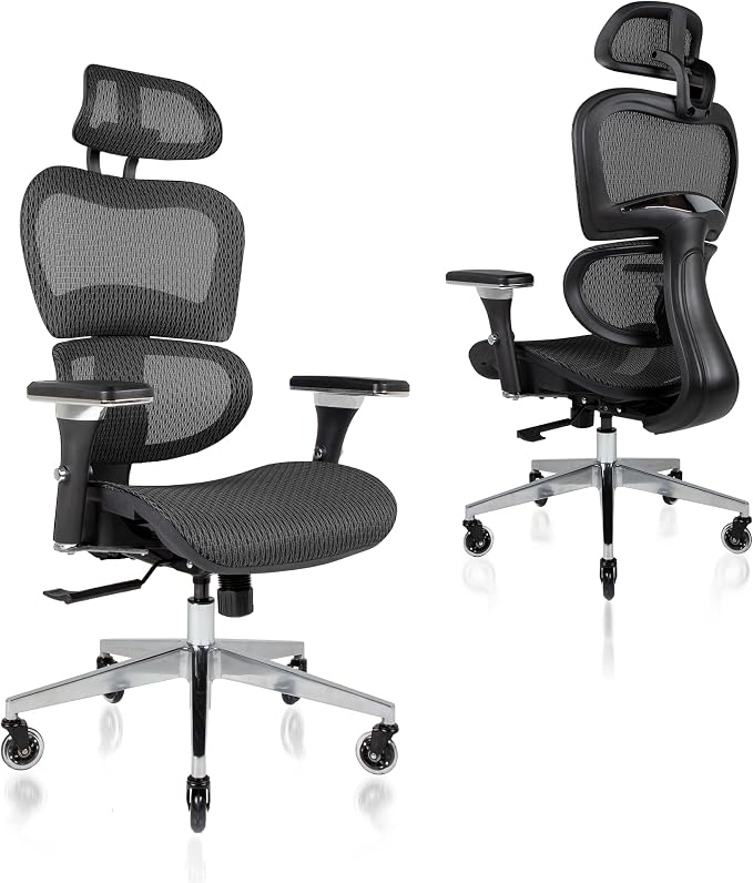 Nouhaus Ergo3D Ergonomic Office Chair Lumbar Support Mesh Office Chair by Nouhaus