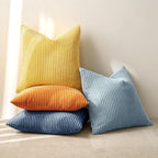 MIULEE Soft Corduroy Decorative Throw Pillow Covers Blue-Orange 18x18 | Set of 4 - Image 4