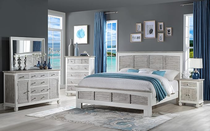 Sea Winds Trading Islamorada Nightstand 1 Drawer 2 Door Two-Tone Distressed - Image 2