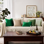 GIGIZAZA Green Velvet Pillow Covers 16x16 Decorative Pillows Pack of 2 | Throw - Image 7