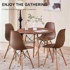 5-Piece Round Dining Table Set, Small 31.5" Kitchen Table Chairs Set of 4 Space - Image 6