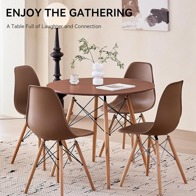 5-Piece Round Dining Table Set, Small 31.5" Kitchen Table Chairs Set of 4 Space - Image 6