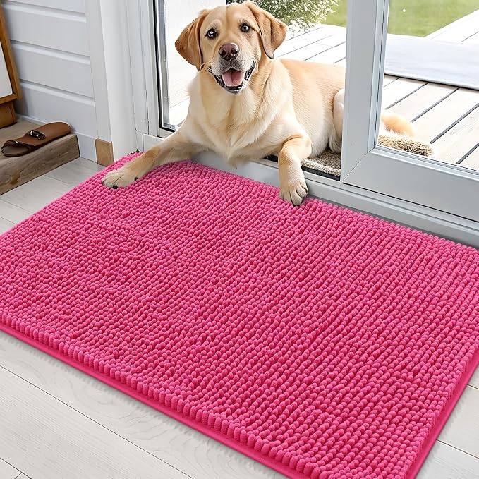 OLANLY Dog Door Mat for Muddy Paws 36x24, Super Absorbent Chenille Mud Mat | by OLANLY