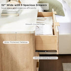 T4TREAM Fluted 3 Drawer Dresser, Curved Profile Design, Wood Drawer Organizer - Image 5