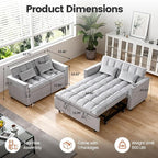 3 in 1 Convertible Sofa Bed, Love Seat Sleeper Bed - Image 2