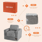 MAXYOYO Kids Bean Bag Chair, Comfy Faux Fur Bean Bag Sofa - Image 7