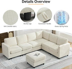 104'' V Shaped Modular Sofa, Sectional Couch - Image 5