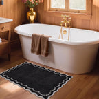 GarveeHome Scalloped Entryway Rug 2x3 Black Washable Front Door Entry Rug | - Image 4
